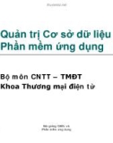 Quản trị Cơ sở dữ liệu và Phần mềm ứng dụng: Phần mềm ứng dụng quản trị cơ sở dữ liệu quan hệ