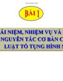 Bài giảng Luật Tố tụng Hình sự: Bài 1 - ThS. Võ Thị Kim Oanh