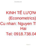 Bài giảng Kinh tế lượng - Nguyễn Thanh Hải