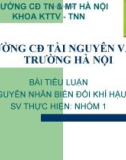 Tiểu luận: Nguyên nhân biến đổi khí hậu