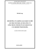 Luận án Tiến sĩ Du lịch: Ảnh hưởng của không gian dịch vụ đến giá trị cảm nhận, sự hài lòng và lòng trung thành của du khách tại các resort ở Khánh Hòa