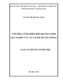 Luận án Tiến sĩ Văn Hóa học: Văn hóa vùng biển đảo Quảng Ninh (qua nghiên cứu các lễ hội truyền thống)