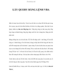 LẤY QUERY BẰNG LỆNH VBA