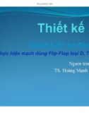 Bài giảng Thiết kế số: Chương 8 (Phần 2) - TS. Hoàng Mạnh Thắng (ĐH Bách khoa Hà Nội)