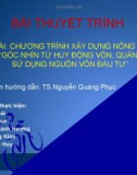 Đề tài: Chương trình xây dựng nông thôn mới: Góc nhìn từ huy động vốn, quản lý và sử dụng nguồn vốn đầu tư