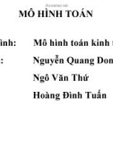 Mô hình toán - Giáo trình mô hình toán kinh tế