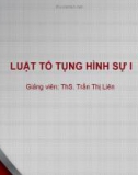 Bài giảng Luật tố tụng Hình sự 1: Bài 4 - ThS. Trần Thị Liên