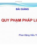 Bài giảng Quy phạm pháp luật - Phan Đặng Hiếu Thuận