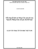 Luận văn Thạc sĩ Văn học Việt Nam: Tiểu thuyết lịch sử Sông Côn mùa lũ của Nguyễn Mộng Giác (từ góc độ thể loại)