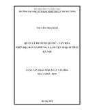 Luận văn thạc sĩ Quản lý văn hóa: Quản lý Di tích lịch sử - văn hóa trên địa bàn xã Phùng Xá, huyện Thạch Thất, thành phố Hà Nội