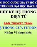 Bài thuyết trình hệ thống cửa tự động - ĐH Bách khoa tp.HCM