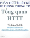 Bài giảng Phân tích thiết kế hệ thống thông tin: Chương 1 - ThS. Hoàng Mạnh Hà