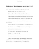 Chèn ảnh vào khung trên Access 2003