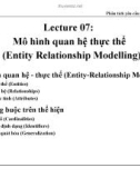 Lecture 07: Mô hình quan hệ thực thể (Entity Relationship Modelling)