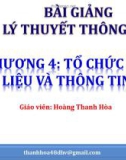 Bài giảng Lý thuyết thông tin: Chương 4 - Hoàng Thanh Hòa