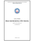 Giáo trình Phay bánh răng côn thẳng (Nghề: Cắt gọt kim loại) - Trường CĐ nghề Thành phố Hồ Chí Minh