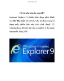 5 lý do nên chuyển sang IE9 Internet Explorer 9