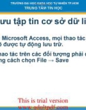 giáo trình access: Lưu tập tin cơ sở dữ liệu