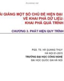 Bài giảng Một số chủ đề hiện đại về khai phá dữ liệu - khai phá quá trình: Chương 3 - PGS.TS. Hà Quang Thụy