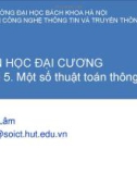 Bài giảng Tin học đại cương: Bài 5 - TS. Đỗ Bá Lâm