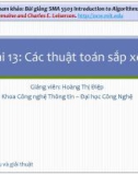 Bài giảng Cấu trúc dữ liệu và giải thuật: Bài 13 - Hoàng Thị Điệp (2014)