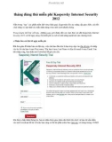 tháng dùng thử miễn phí Kaspersky Internet Security 2012