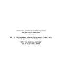 Đề thi tốt nghiệp cao đẳng nghề khóa 3 (2009-2012) - Nghề: Quản trị cơ sở dữ liệu - Môn thi: Thực hành nghề - Mã đề thi: QTCSDL-TH04