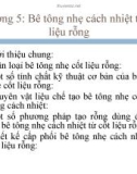 Bài giảng Công nghệ vật liệu cách nhiệt - Chương 5: Bê tông nhẹ cách nhiệt từ cốt liệu rỗng