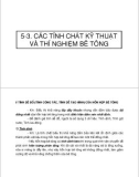 Các tính chất kỹ thuật và thí nghiệm bê tông