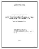 Tiểu luận: Phân tích tài chính công ty cổ phần xuất nhập khẩu Thiên Nam (mã chứng khoán: TNA)