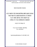 Luận văn Thạc sĩ Tài chính ngân hàng: Các nhân tố ảnh hưởng đến khả năng trả nợ của khách hàng vay tiêu dùng tín chấp tại Công ty tài chính FE Credit