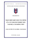 Luận án Tiến sĩ Tài chính Ngân hàng: Nhận diện kiệt quệ tài chính của các doanh nghiệp Việt Nam dựa vào dòng tiền