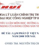 ĐỀ TÀI : LẠM PHÁT Ở VIỆT NAM TỪ NĂM 2008 TỚI NAY