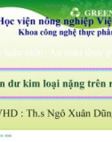 Bài thuyết trình An toàn thực phẩm: Tồn dư kim loại nặng trên rau