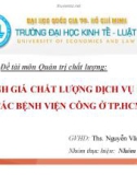 Tiểu luận: Đánh giá chất lượng dịch vụ của các bệnh viện công ở Tp. HCM