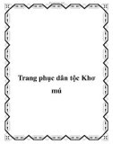 Trang phục dân tộc Khơ mú