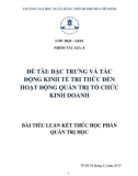 Tiểu luận: Đặc trưng và tác động kinh tế tri thức đến hoạt động quản trị tổ chức kinh doanh