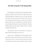 Thi nhân trong thơ Trần Quang Khải