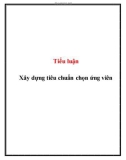 Tiểu luận: Xây dựng tiêu chuẩn chọn ứng viên