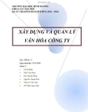 Tiểu luận: Xây dựng và quản lý văn hóa công ty