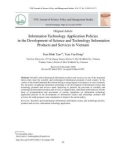 Chính sách ứng dụng công nghệ thông tin trong phát triển sản phẩm và dịch vụ thông tin khoa học và công nghệ ở Việt Nam