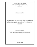 Luận văn Thạc sĩ Quản trị An ninh phi truyền thống: Quản trị rủi ro tài chính đảm bảo an ninh của Công ty cổ phần Đầu tư và Xây dựng Đức Tín