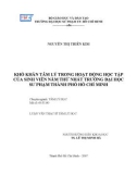 Luận văn Thạc sĩ Tâm lý học: Khó khăn tâm lý trong hoạt động học tập của sinh viên năm thứ nhất Trường Đại học Sư phạm thành phố Hồ Chí Minh