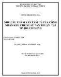 Luận văn Thạc sĩ Tâm lý học: Nhu cầu tham vấn tâm lý của công nhân khu chế xuất Tân Thuận tại TP. Hồ Chí Minh