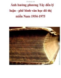 Ảnh hưởng phương Tây đến lý luận - phê bình văn học đô thị miền Nam 1954-1975