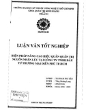 Luận văn tốt nghiệp: Biện pháp nâng cao hiệu quả quản trị nguồn nhân lực tại công ty TNHH đầu tư thương mại Điền Phú Tp. HCM