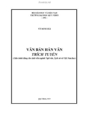 Giáo trình Văn bản Hán văn trích tuyển: Phần 1