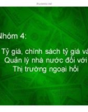 Tiểu luận: Tỷ giá, chính sách tỷ giá và Quản lý nhà nước đối với Thị trường ngoại hối