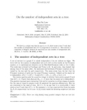 Báo cáo toán học: On the number of independent sets in a tree