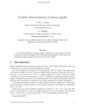 Báo cáo toán học: Another characterisation of planar graphs